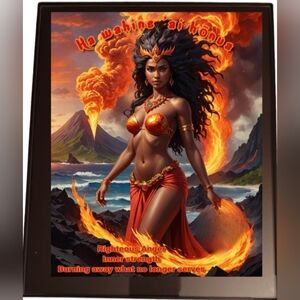 Hawaiian Goddess Pele In A Glass Front Frame 8x10 picture AI wall